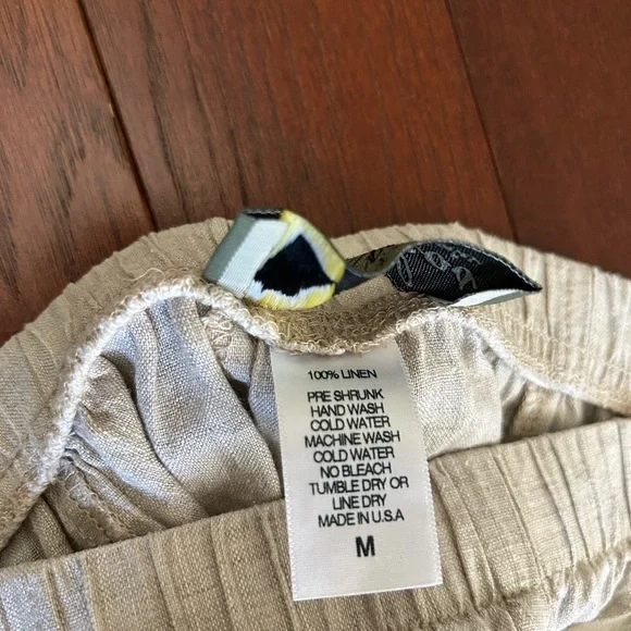 Ethos Los Angeles Linen Tiered Super Wide Leg Pants for Women in Oatmeal size M - Picture 8 of 8